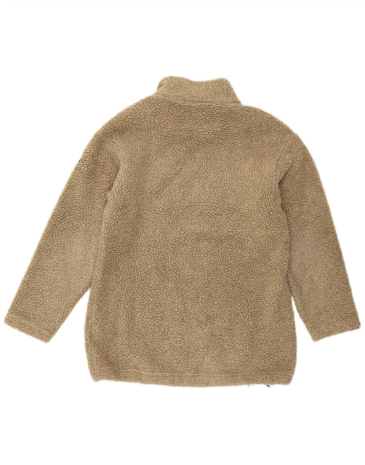 Napapijri Mujer Gráfico Zip Neck Fleece Jumper Large Beige Poliacrílico