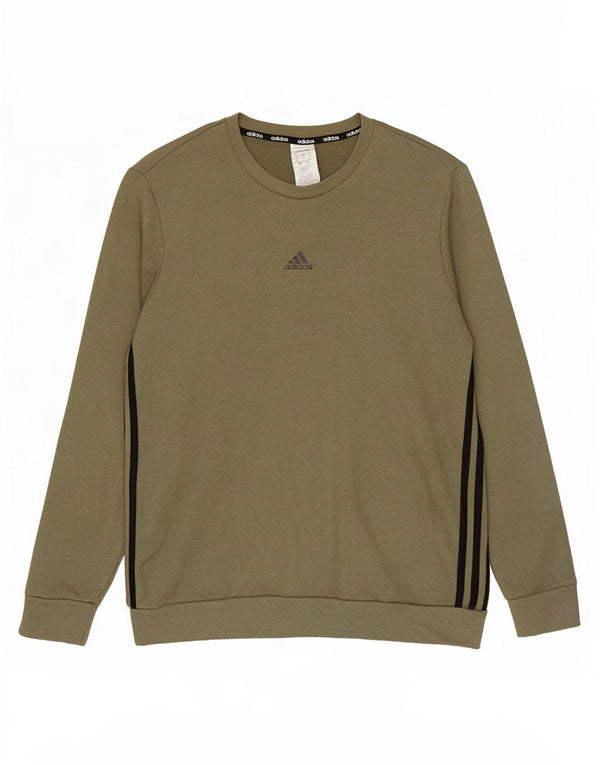 Adidas Hombre Sudadera Jumper Large Caqui Algodón
