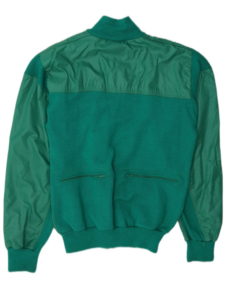 Vintage hombres chándal top chaqueta medio verde