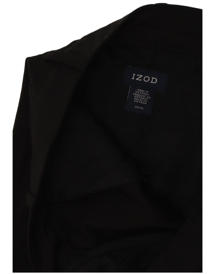 IZOD Pantalones chinos rectos para hombre W32 L29 Negro