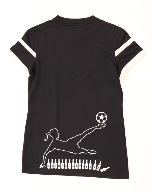 Nike Dri Fit Graphic Camiseta para Mujer UK 10 Small Black Colorblock