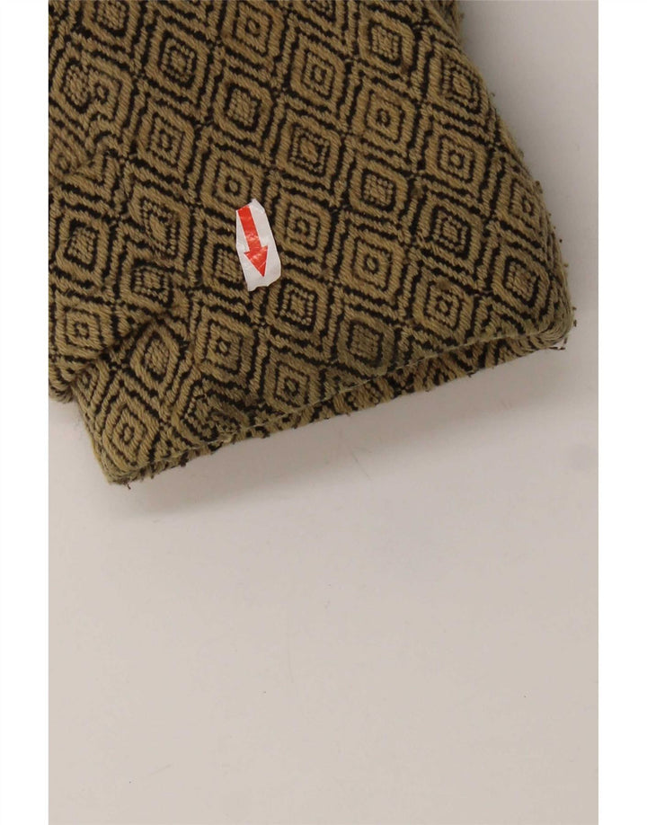 Vintage mujer guisante abrigo Reino Unido 12 medio beige Argyle/diamante nueva lana