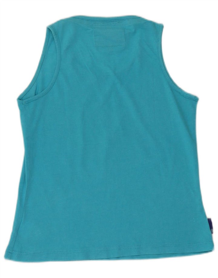 SUPERDRY Top sin mangas gráfico para mujer UK 40 Algodón azul medio