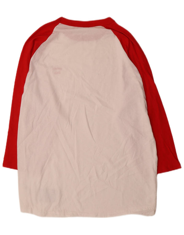 Champion Vestido Camiseta De Manga Larga Para Mujer UK 40 XL Algodón Color Block Blanco