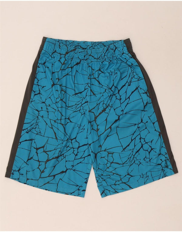 Reebok Pantalones cortos deportivos con estampado abstracto para hombre XL Poliéster azul