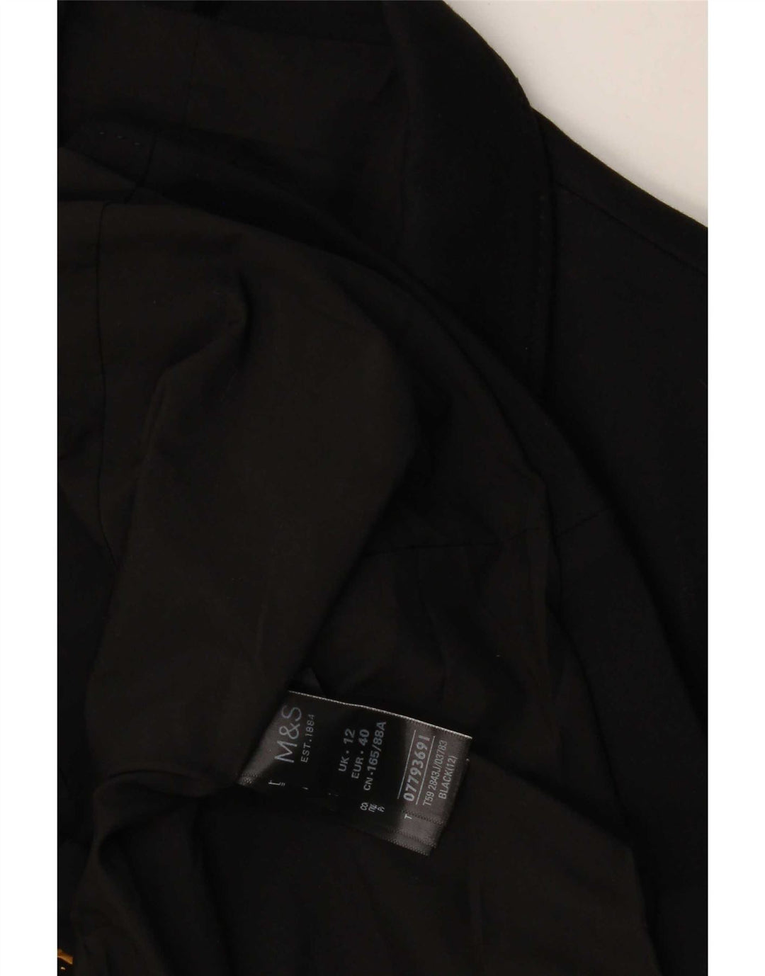 Marks & Spencer Chaqueta Blazer de 2 Botones para Mujer UK 42 Viscosa Negra Mediana