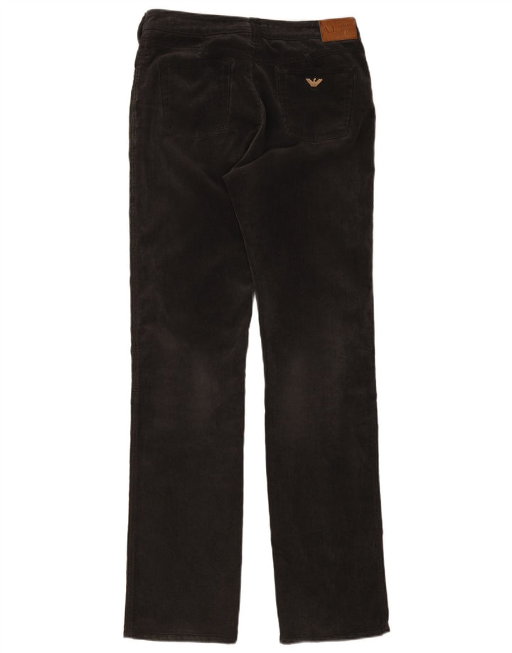 Pantalones Armani Mujer Rectos De Pana W31 L34 Poliéster Gris