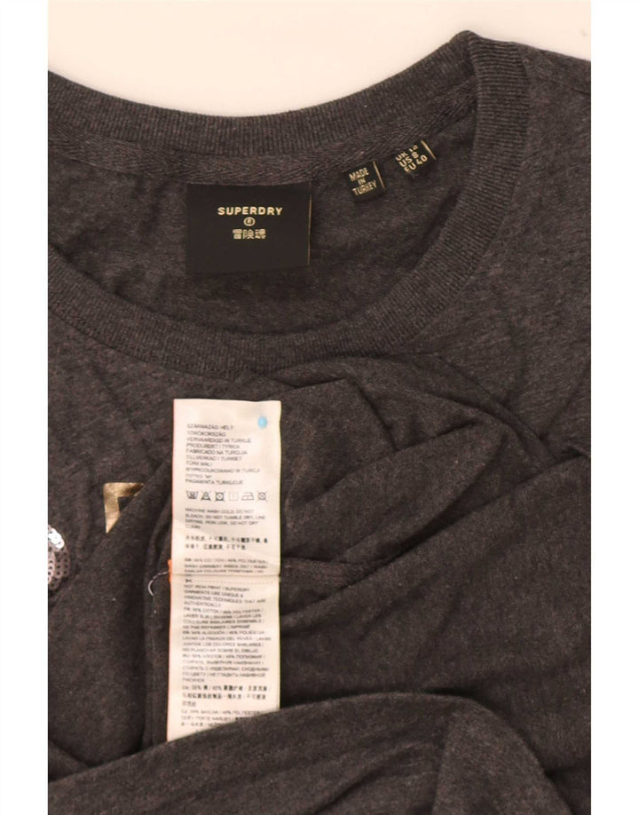 Superdry Camiseta gráfica para mujer Top UK 40 Algodón gris medio