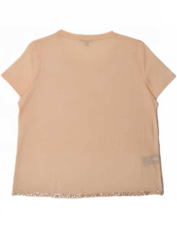 Tommy Hilfiger Camiseta con Lentejuelas para Mujer UK 18 XL Algodón Rosa