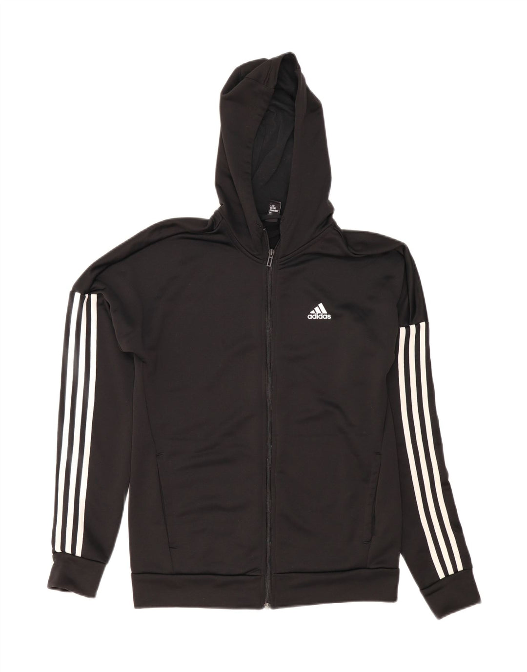 Adidas Sudadera con capucha y cremallera para hombre UK 38/40 Mediano Negro Poliéster