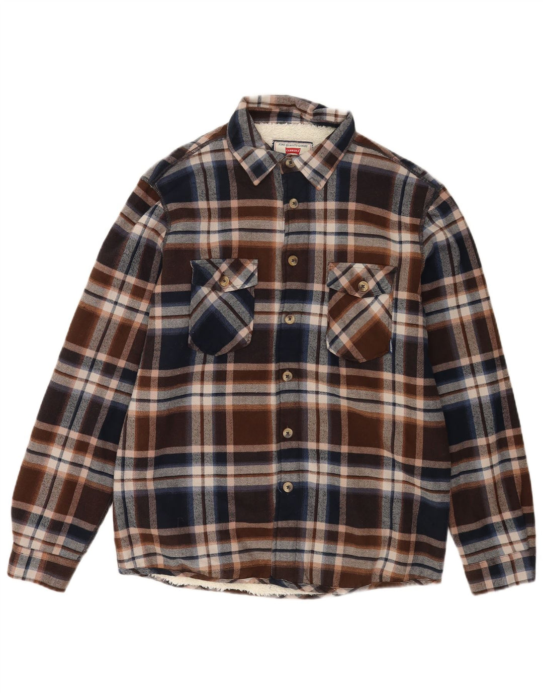Camisa de franela de leñador Carrera para hombre, cuadros marrón medio