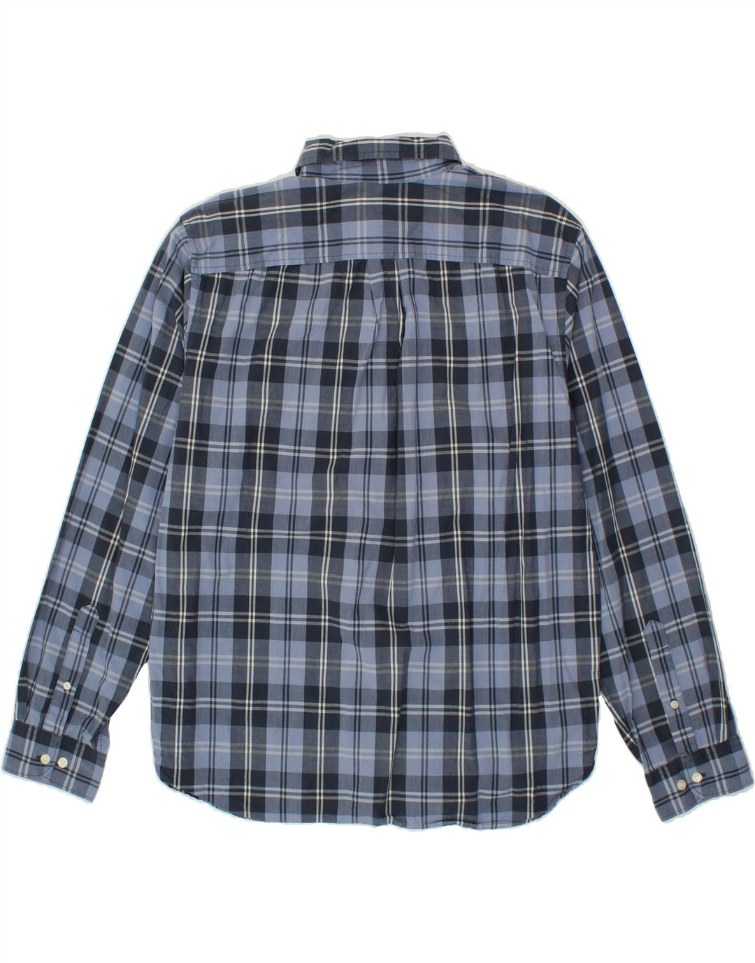 DOCKERS Mens Shirt Large Navy Blue Check Cotton Vintage Dockers and Second-Hand Dockers from Messina Hembry 