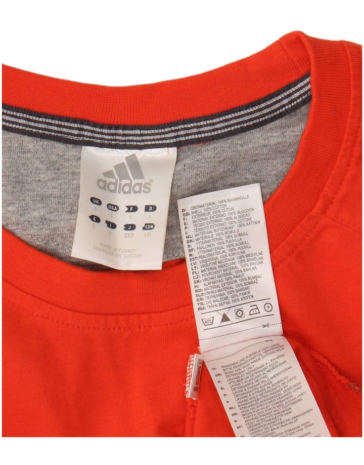 Adidas - Camiseta para hombre, talla grande, color naranja, algodón
