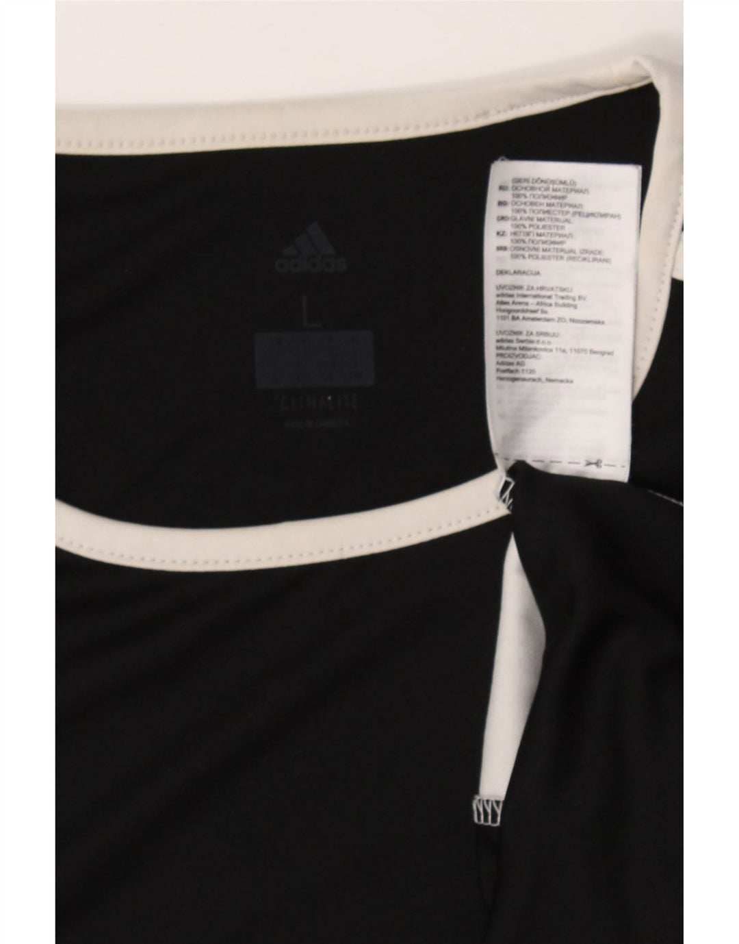 ADIDAS Mens Climalite T-Shirt Top Large Black Colourblock Polyester Vintage Adidas and Second-Hand Adidas from Messina Hembry 