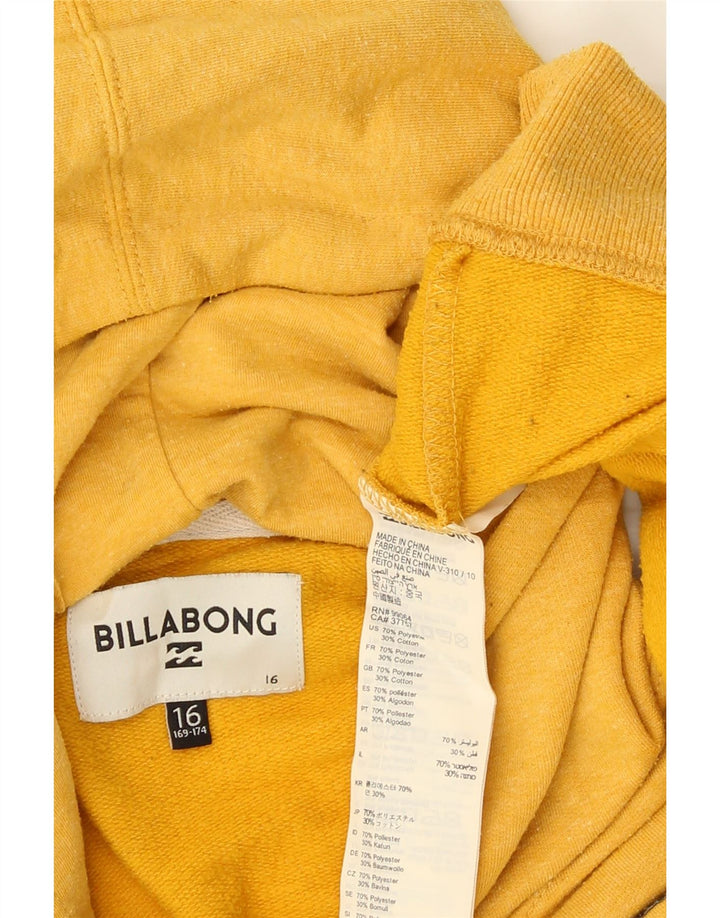 Billabong Jersey con capucha para niño 15-16 años Amarillo Poliéster