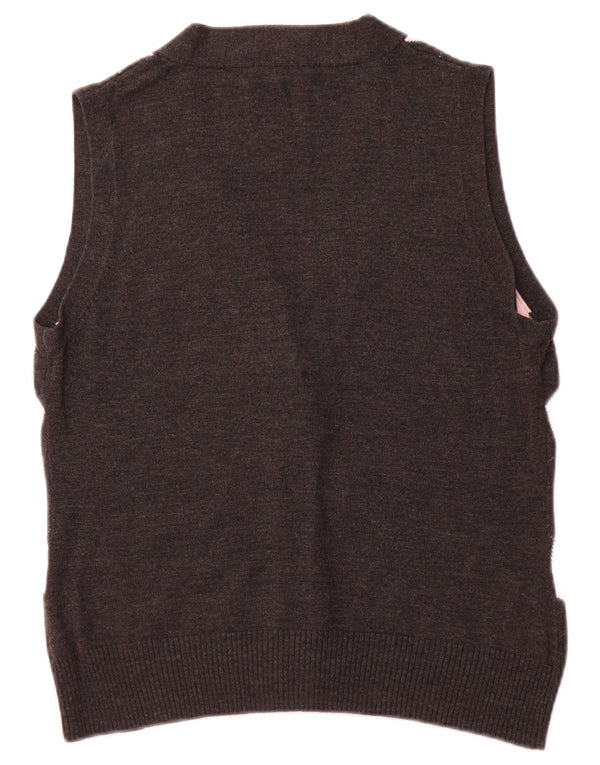 TOM TAILOR Suéter tipo cárdigan corto para mujer UK 40 XL Negro Argyle/Diamante