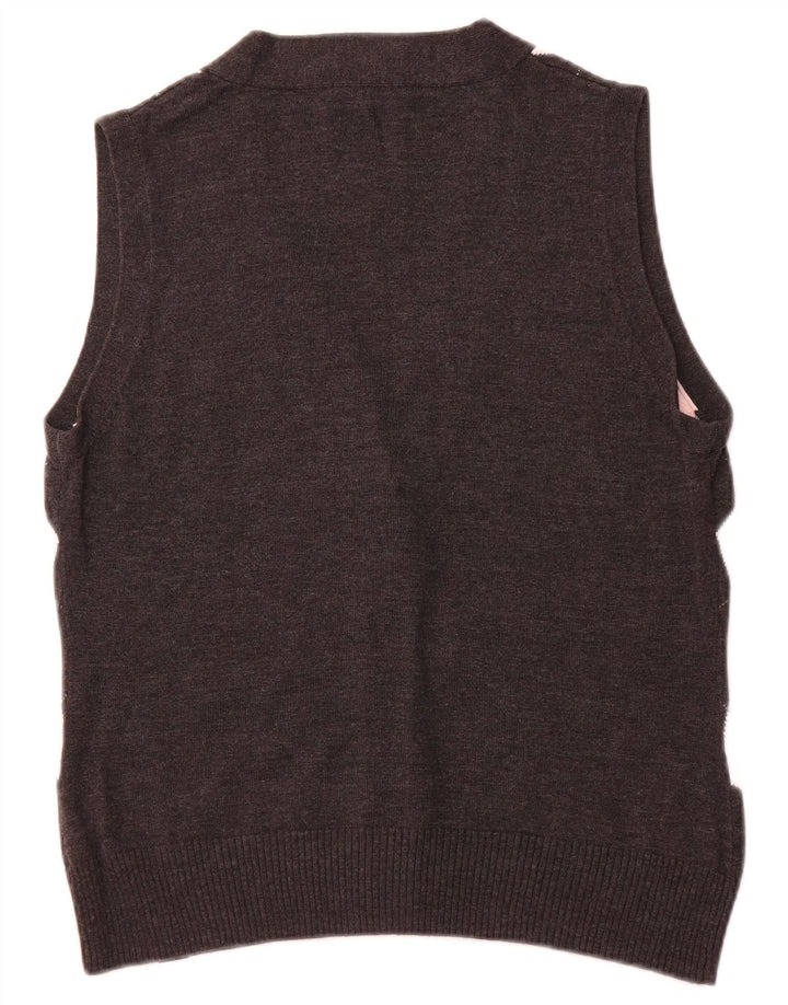 TOM TAILOR Suéter tipo cárdigan corto para mujer UK 40 XL Negro Argyle/Diamante