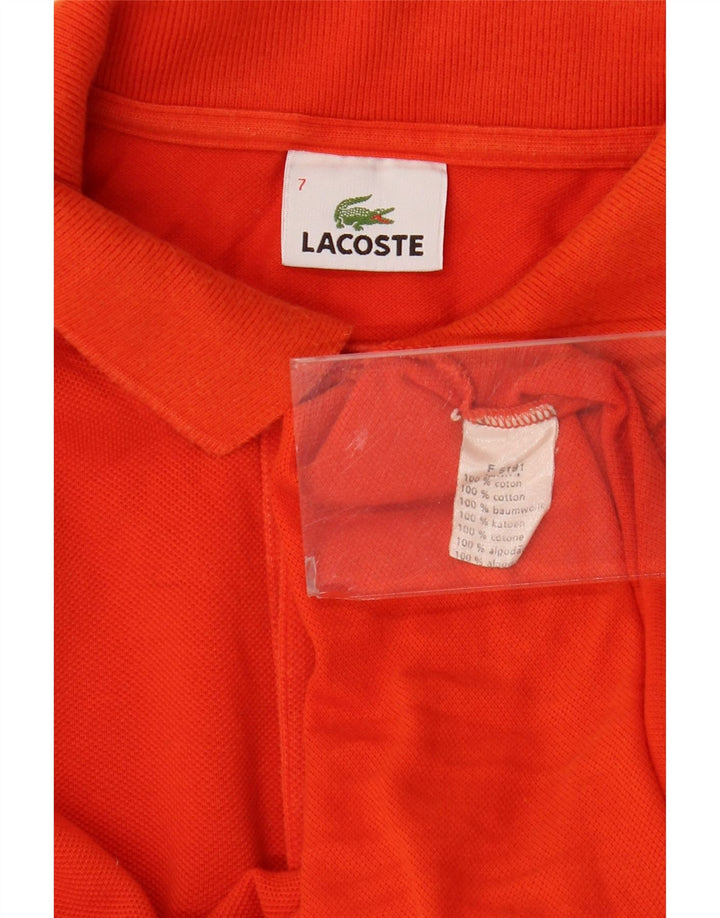 Polo Lacoste para hombre talla 7 2XL algodón naranja