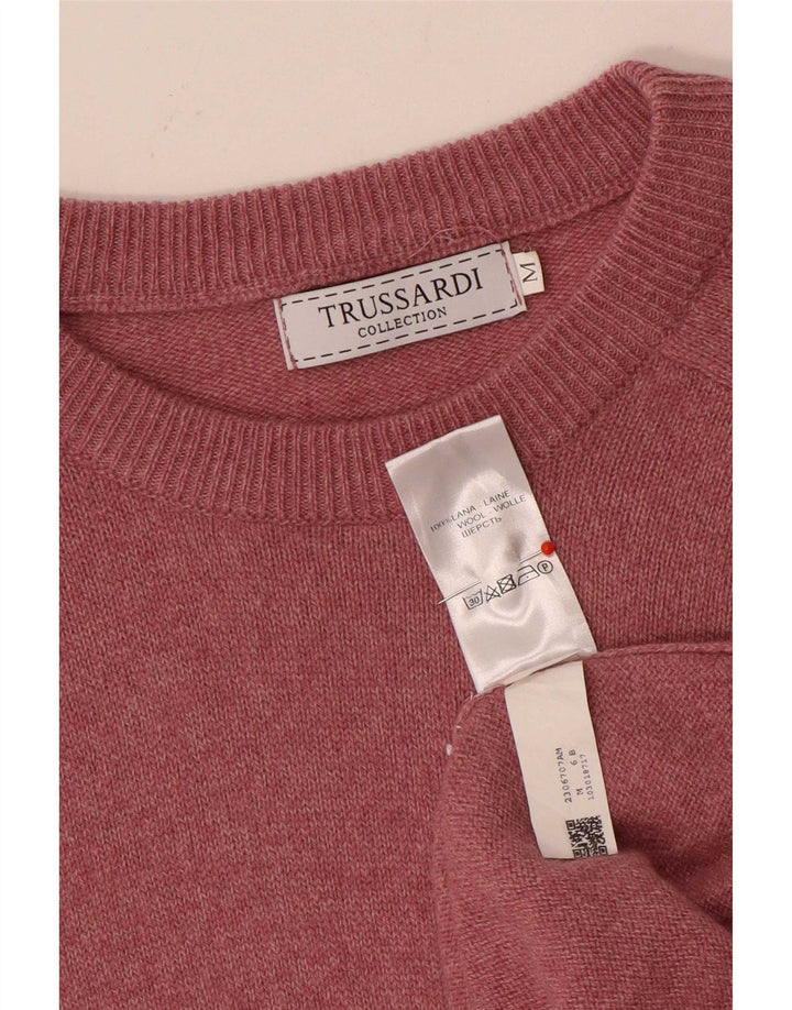 Jersey Trussardi Hombre Con Cuello Redondo De Lana Rosa Medio