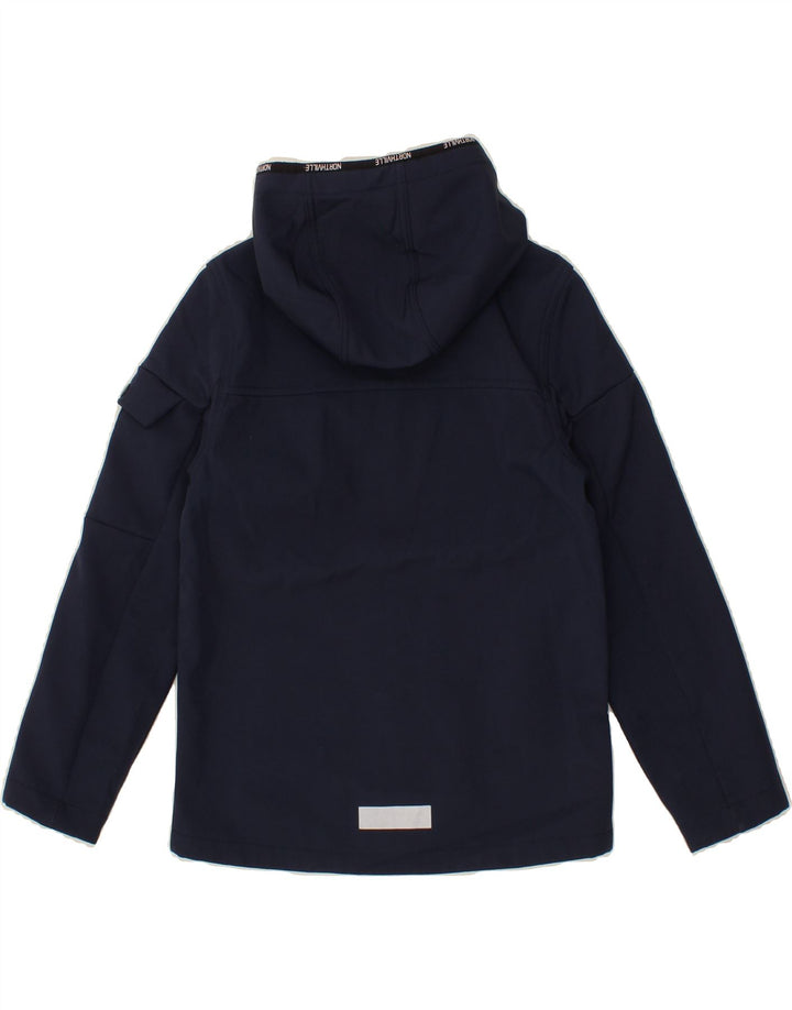 NORTHVILLE Boys Hooded Windbreaker Jacket 9-10 Years Navy Blue Polyester Vintage Northville and Second-Hand Northville from Messina Hembry 