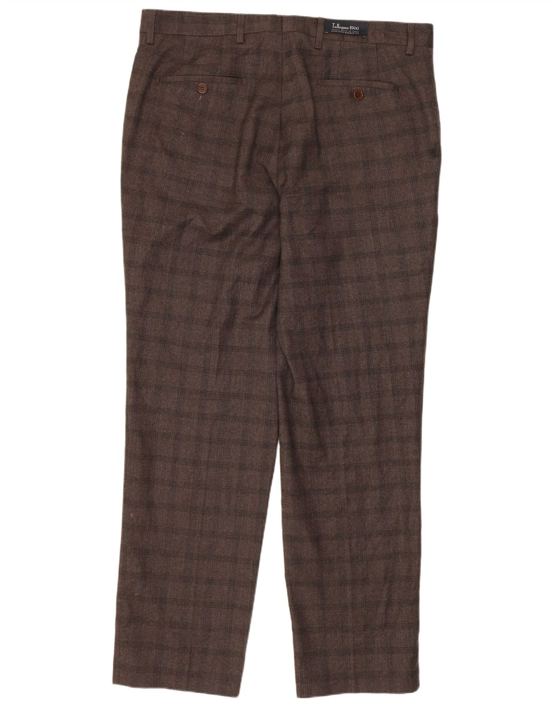 MARKS & SPENCER Pantalones de traje entallados para hombre W34 L31 Cuadros marrones