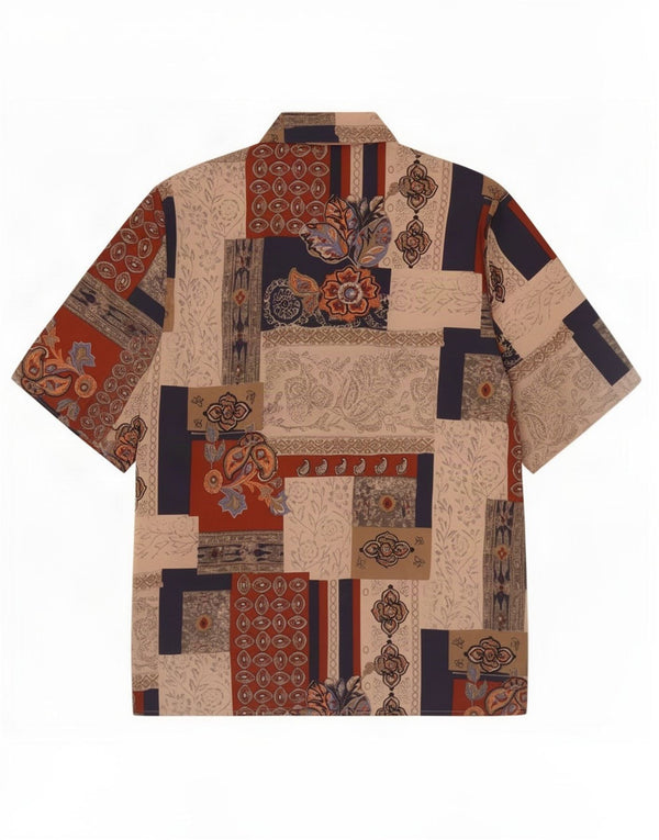 Vintage mujer camisa de manga corta Reino Unido 18 XL multicolor floral
