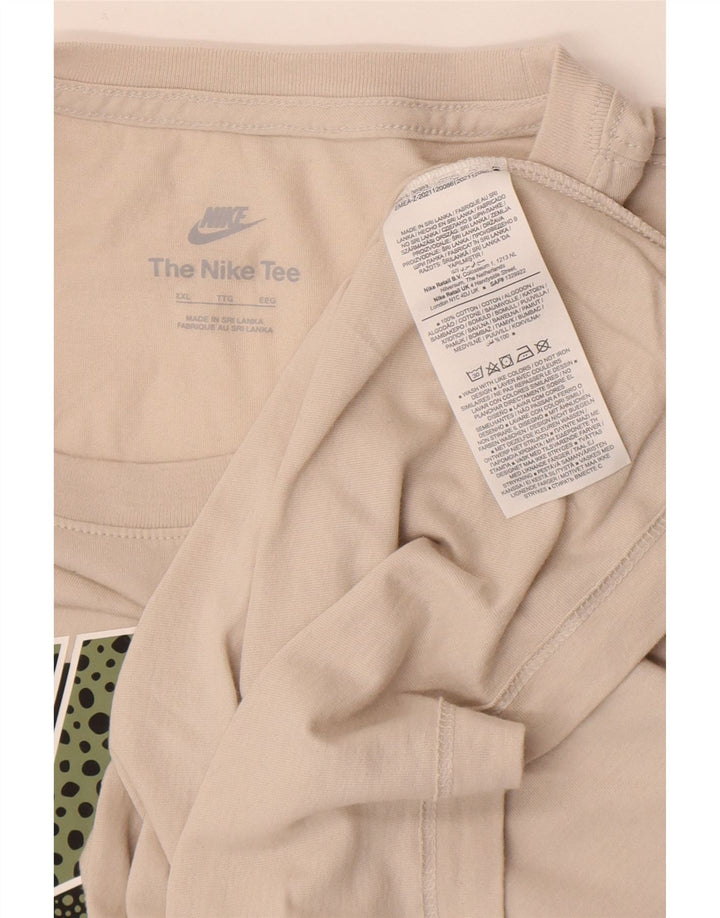 Nike Camiseta gráfica para hombre Top 2XL Algodón beige