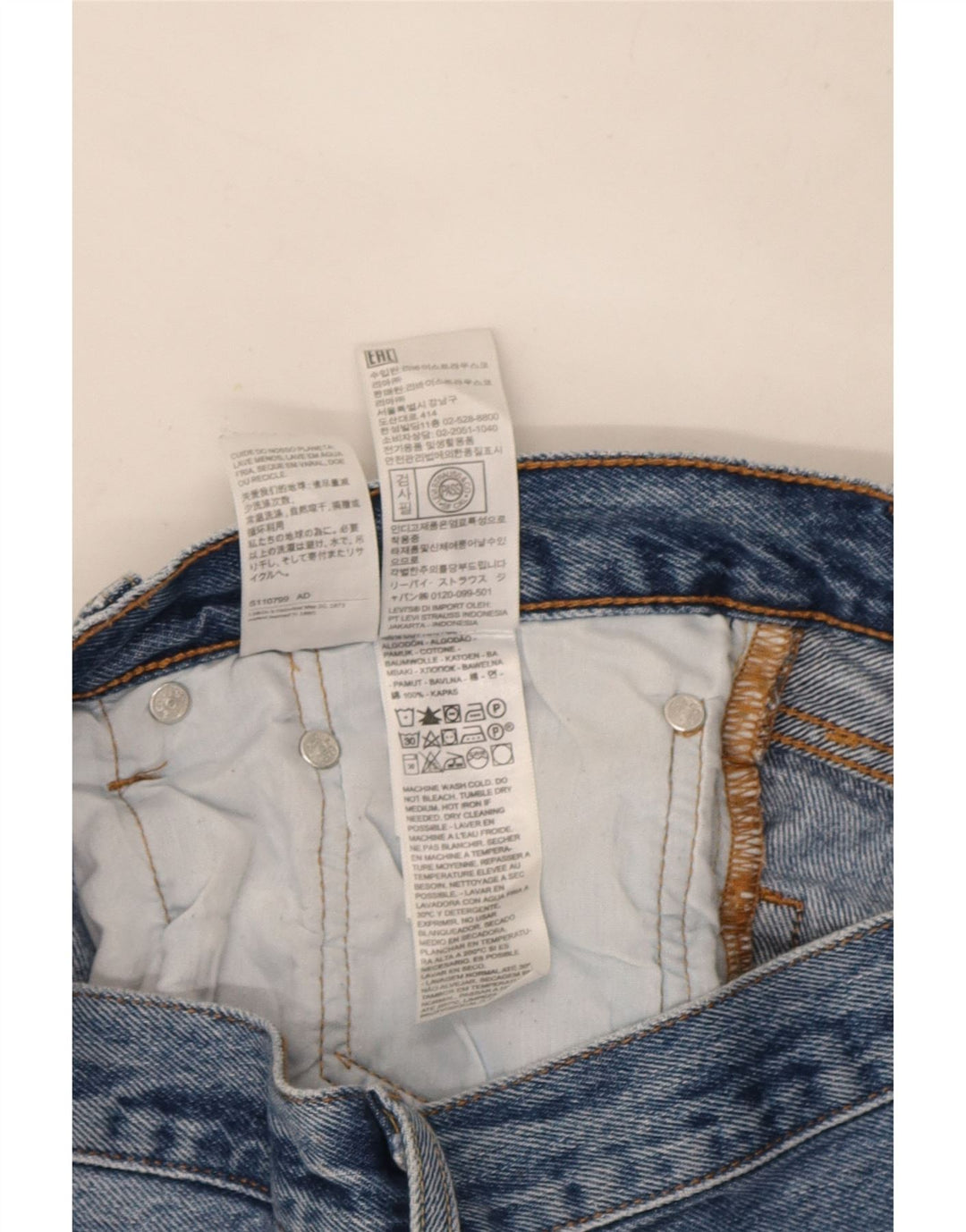 Levi's Hombre 501 Vaqueros Rectos W30 L28 Algodón Azul
