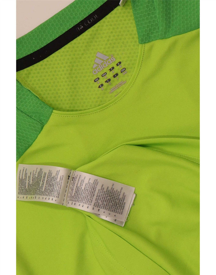 Adidas Hombre Climacool Camiseta Top Verde Medio Colorblock Poliéster