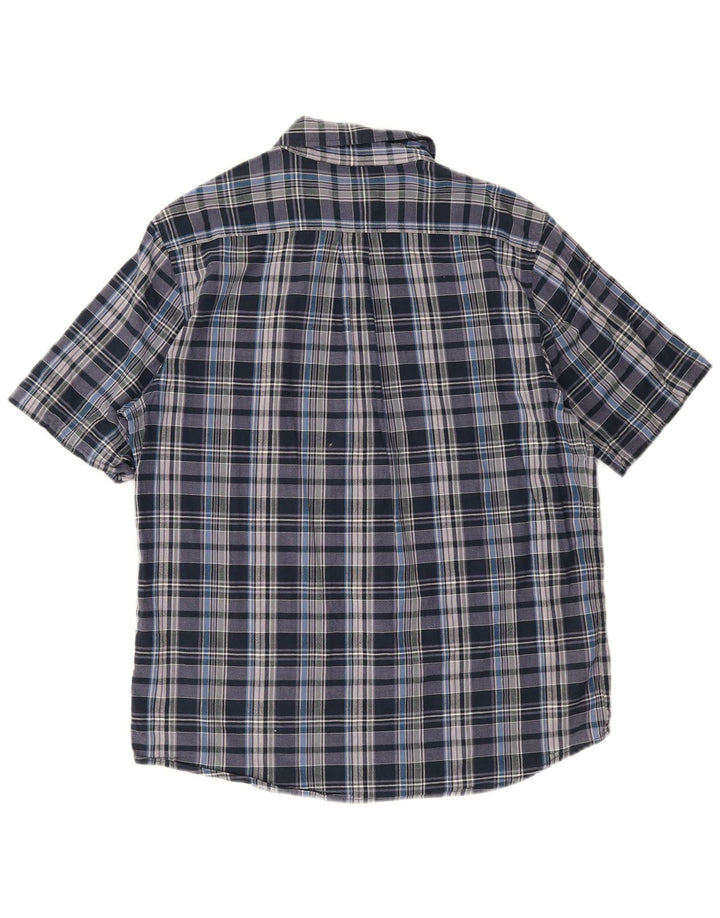 Woolrich Camisa Regular Fit De Manga Corta Para Hombre Algodón A Cuadros Azul Grande
