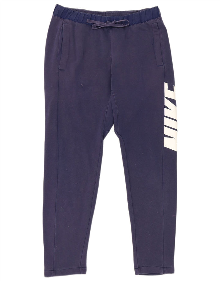 Nike - Pantalones de chándal con gráfico para hombre, talla pequeña, algodón azul marino