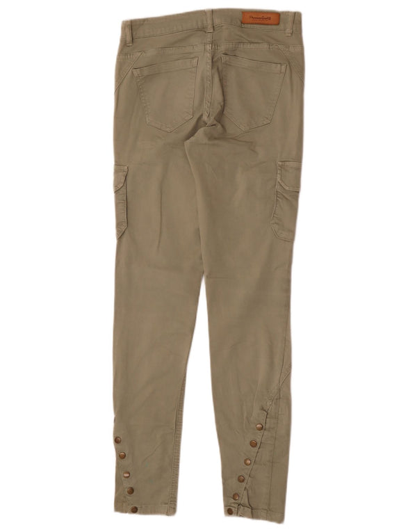 Zara Mujer Pantalones Cargo Slim EU 34 2XS W24 L28 Algodón Caqui