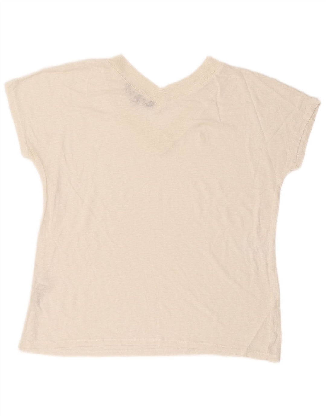 French Connection Camiseta corta para mujer UK 10 Small Off White Linen