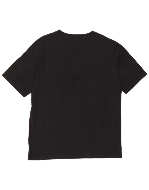 Zara Hombre Camiseta Gráfica Top XL Algodón Negro