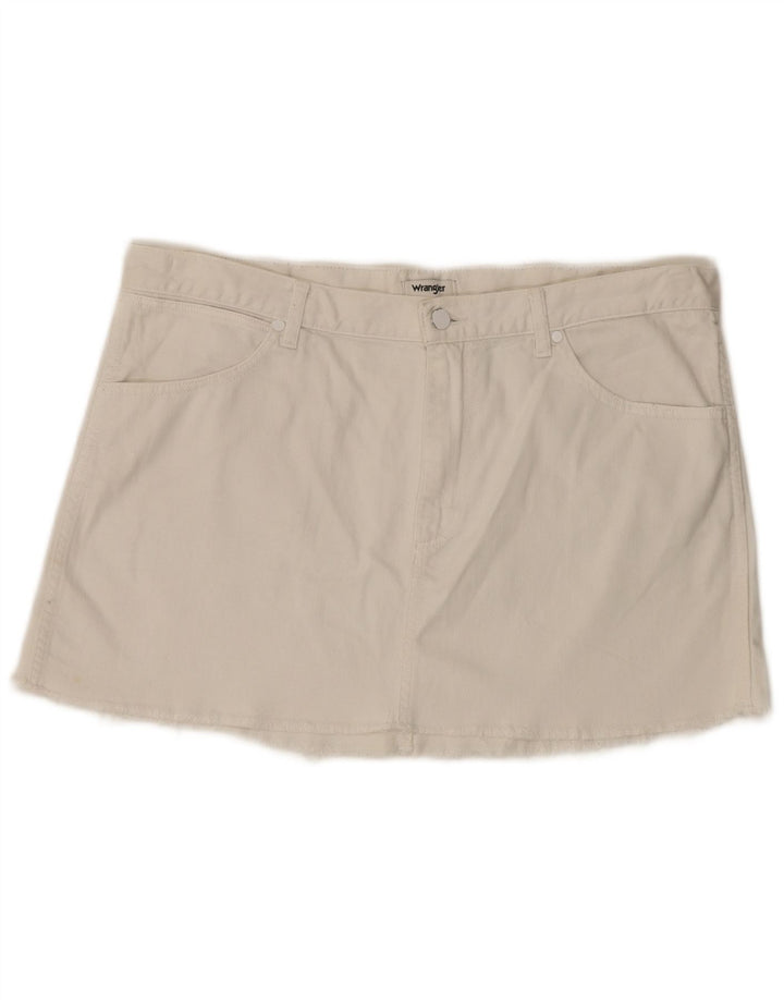 Wrangler Mini Falda Vaquera Para Mujer Grande W36 Algodón Blanco