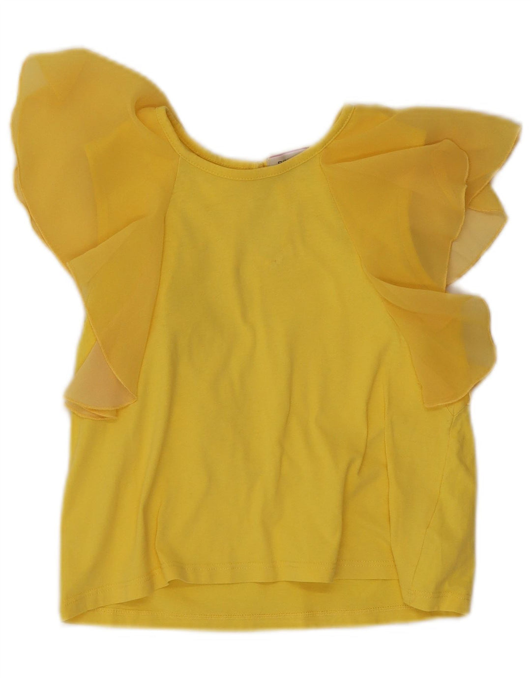 Pinko Blusa corta para mujer UK 8 Small Poliéster amarillo