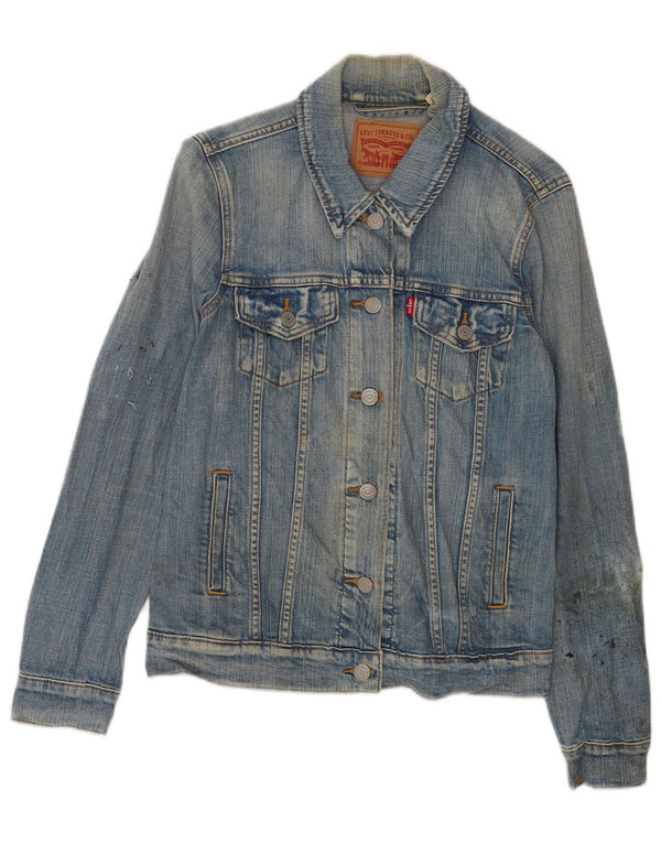 Levi's Chaqueta Vaquera Gráfica para Mujer UK 8 Small Algodón Azul