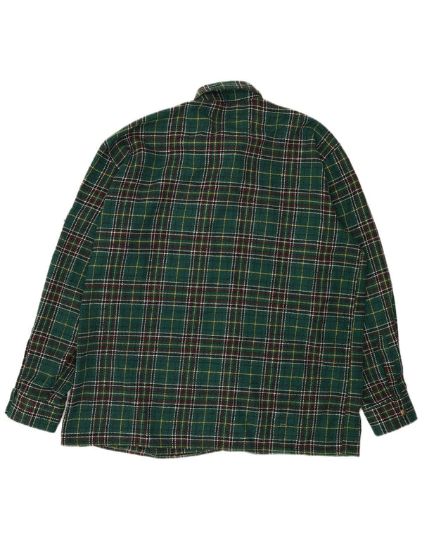 Vintage hombres sobrecamisa franela camisa 2XL verde comprobar