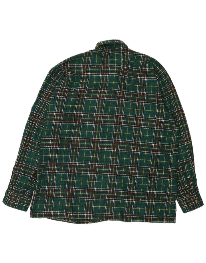 Vintage hombres sobrecamisa franela camisa 2XL verde comprobar
