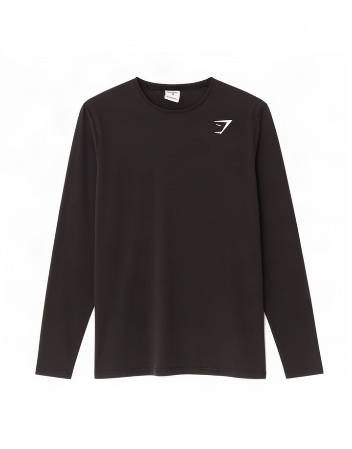 Gymshark Hombre Top Manga Larga Medio Algodón Negro