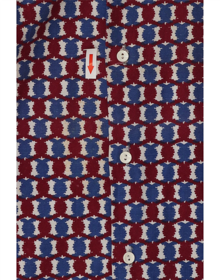 Camisa vintage para hombre grande multicolor geométrica