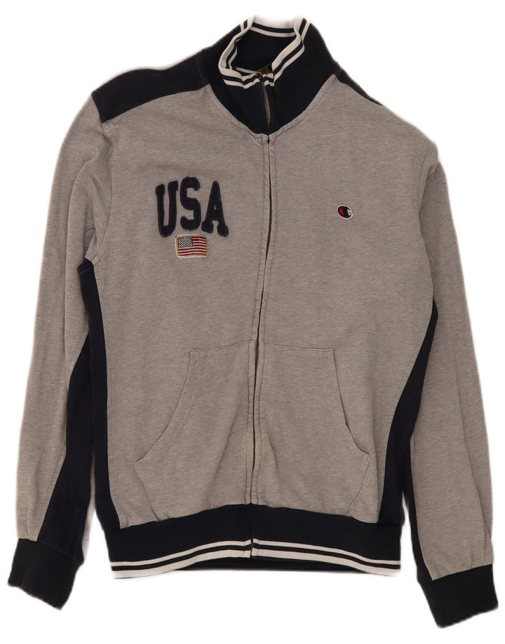 Champion Chaqueta De Chándal Con Gráfico De Algodón Gris Medio Color Block |