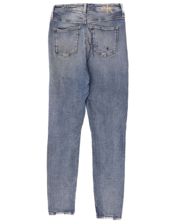 Calvin Klein Jeans Ajustados De Tiro Alto Para Mujer W29 L30 Algodón Azul