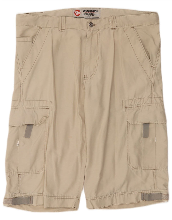 Murphy & Nye Pantalones cortos cargo para hombre W38 XL Algodón beige