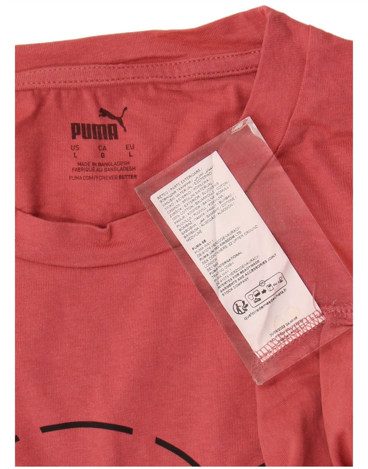 Puma - Camiseta gráfica para hombre, talla grande, algodón rojo