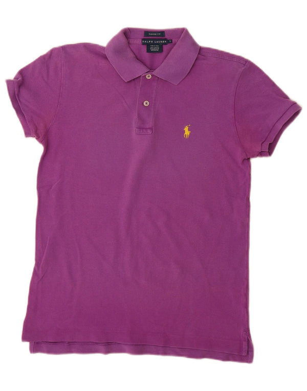 Ralph Lauren Polo de corte clásico para mujer UK 10 Small Purple Cotton