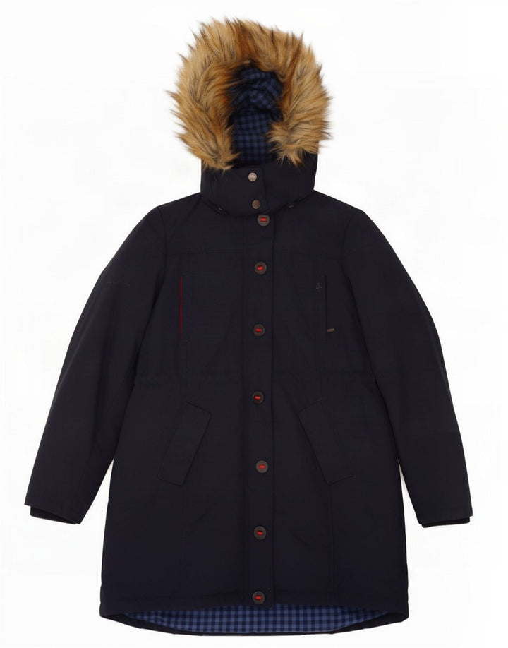 Abrigo acolchado con capucha para mujer Fat Face UK 44 Medium Azul marino Nylon
