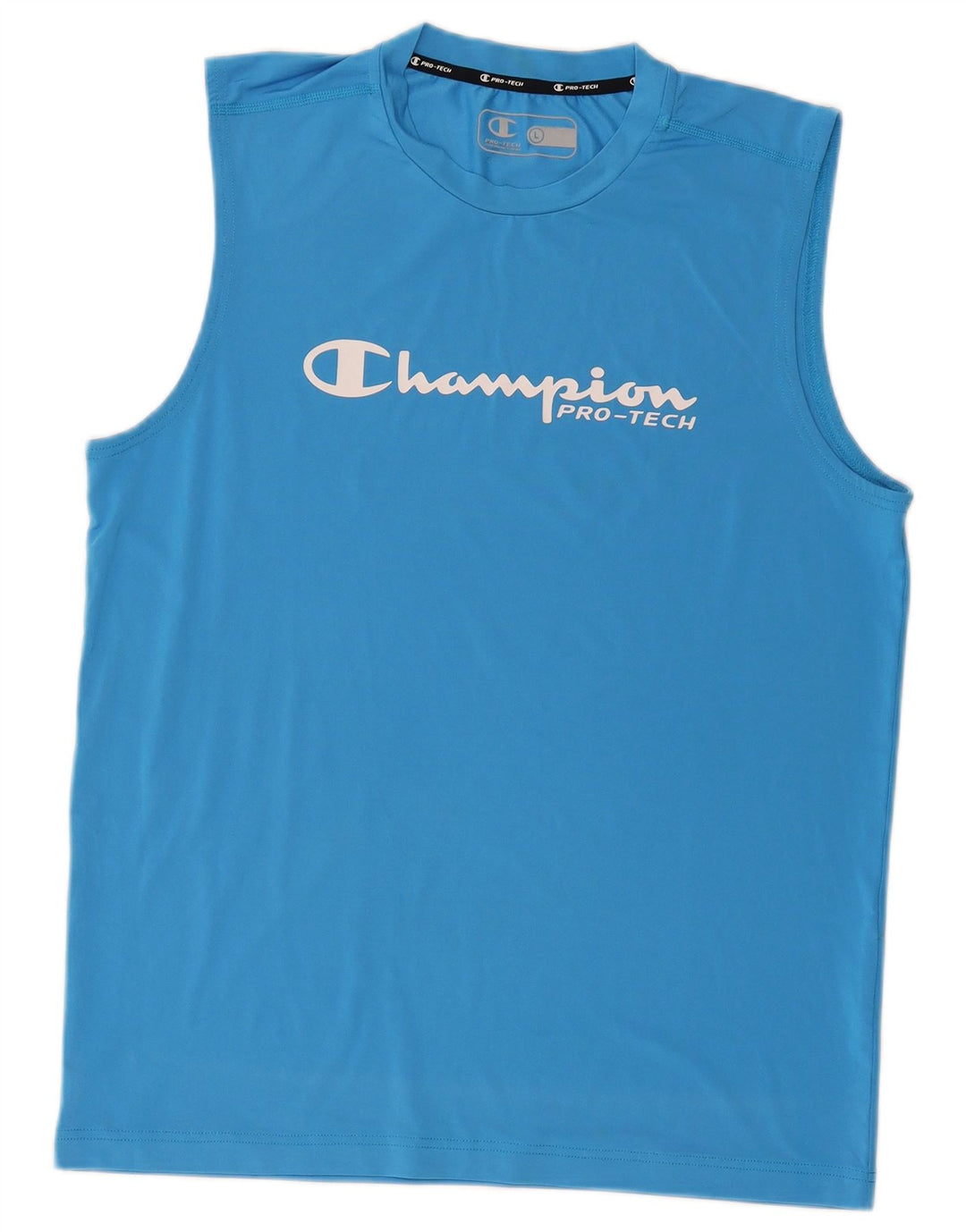 CHAMPION Camiseta sin mangas estampada para hombre Poliéster azul grande