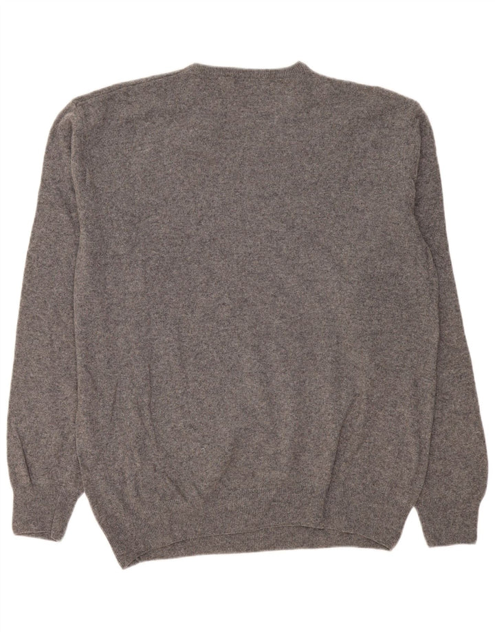 Kappa Jersey con cuello en V para hombre, talla 3XL, lana de cordero gris