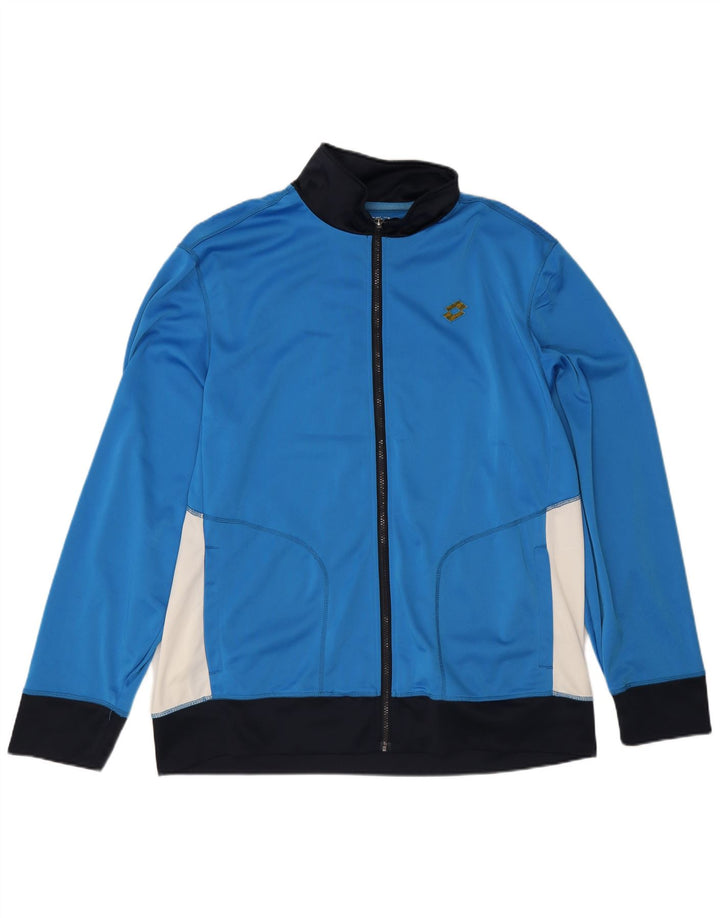 Lotto Hombre Chándal Top Chaqueta 3XL Azul Colorblock Poliéster